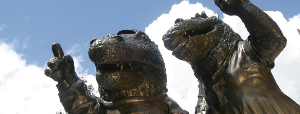 The Albert and Alberta statues at the University of Florida
